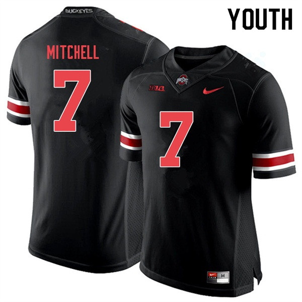 Youth Ohio State Buckeyes #7 Teradja Mitchell Blackout Authentic College Stitched Football Jersey 23EA045SU